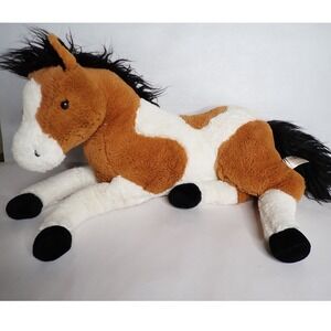 Dan Dee White Brown Pinto Large Horse Plush 2010 20" Collector's choice Pony
